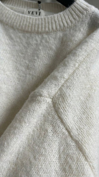 Maglia - Maglia girocollo fine wool CXA 24623 - Panna - VEVI