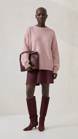 Maglia - Maglia girocollo fine wool CXA 24623 - Rosa - VEVI