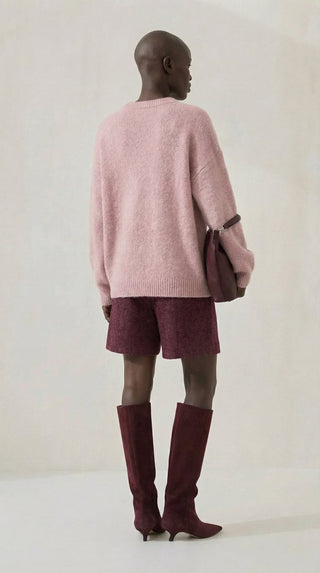 Maglia - Maglia girocollo fine wool CXA 24623 - Rosa - VEVI