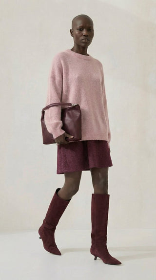 Maglia - Maglia girocollo fine wool CXA 24623 - Rosa - VEVI