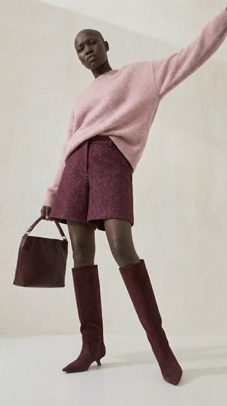 Maglia - Maglia girocollo fine wool CXA 24623 - Rosa - VEVI