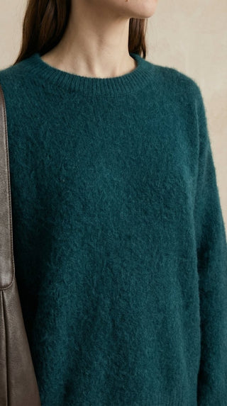 Maglia - Maglia girocollo fine wool CXA 24623 - Verde bottiglia - VEVI