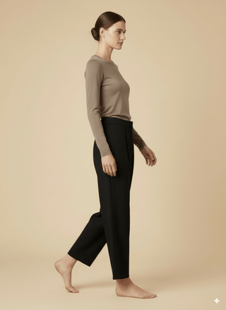 Maglia - Maglia girocollo lana - Beige - vevi.it