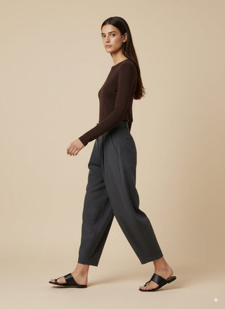 Maglia - Maglia girocollo lana - Marrone - vevi.it