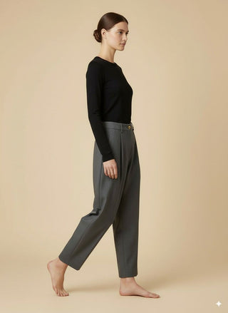 Maglia - Maglia girocollo lana - Nero - vevi.it