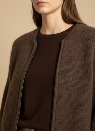 Maglia - Maglia girocollo misto lana - Marrone - VEVI