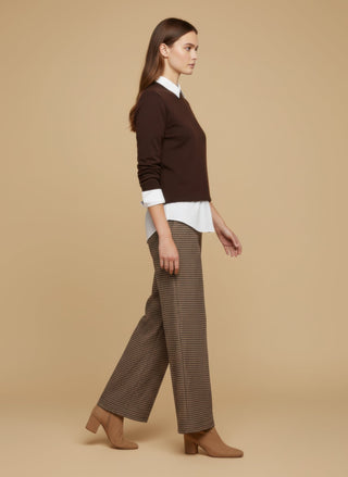 Maglia - Maglia girocollo misto lana - Marrone - vevi.it