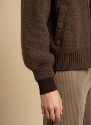 Maglia - Maglia girocollo misto lana - Marrone - VEVI