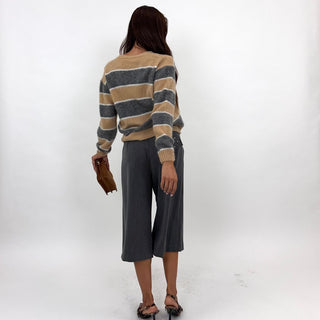 Maglia - Maglia girocollo riga kid mohair ABYST2508 - Cammello - VEVI