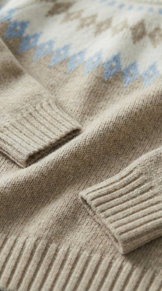 Maglia - Maglia jacquard collo alto afa 8240 - Grigio chiaro melange - VEVI