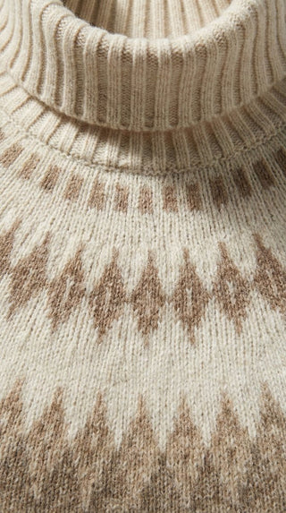 Maglia - Maglia jacquard collo alto afa 8240 - Grigio chiaro melange - VEVI