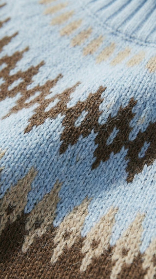 Maglia - Maglia jacquard collo alto afa 8240 - Grigio chiaro melange - VEVI