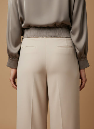 Maglia - Maglia kimono satin e costina - Greige - vevi.it