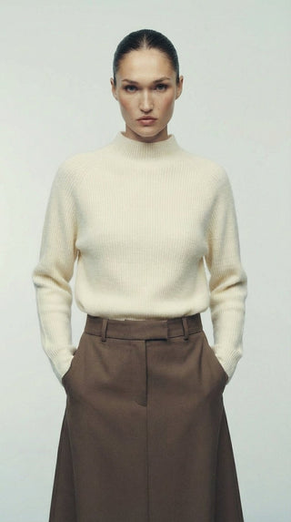 Maglia - Maglia lupetto 100% lana a2a 1862 - Panna - VEVI