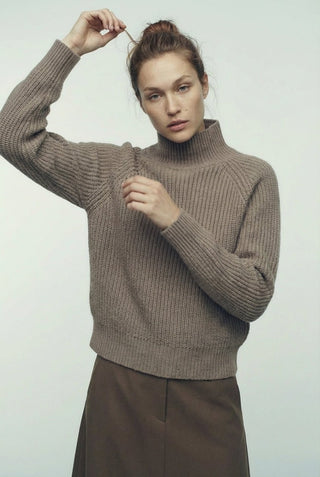 Maglia - Maglia lupetto 100% lana a2a 1862 - Tortora melange - VEVI