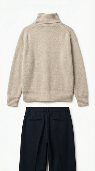 Maglia - Maglia lupetto 100% Lana a2a 1892 - Beige melange - VEVI