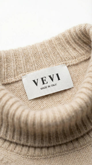 Maglia - Maglia lupetto 100% Lana a2a 1892 - Beige melange - VEVI