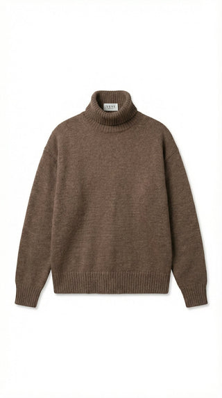 Maglia - Maglia lupetto 100% Lana a2a 1892 - Marrone melange - VEVI