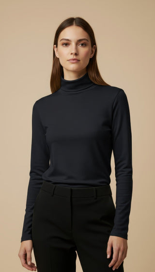 Maglia - Maglia m/l dolcevita cashmere - Blu - VEVI