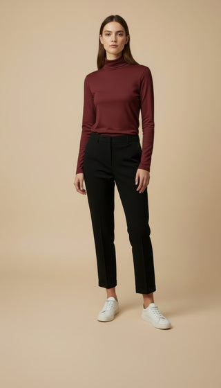 Maglia - Maglia m/l dolcevita cashmere - Bordeaux - VEVI