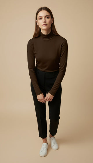 Maglia - Maglia m/l dolcevita cashmere - Marrone - VEVI