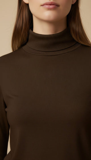 Maglia - Maglia m/l dolcevita cashmere - Marrone - VEVI