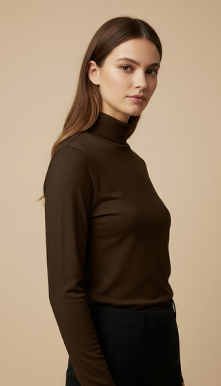 Maglia - Maglia m/l dolcevita cashmere - Marrone - VEVI