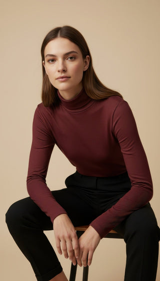 Maglia - Maglia m/l dolcevita cashmere - Marrone - VEVI