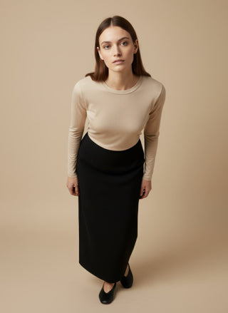 Maglia - Maglia m/l girocollo stretch - Bordeaux - VEVI