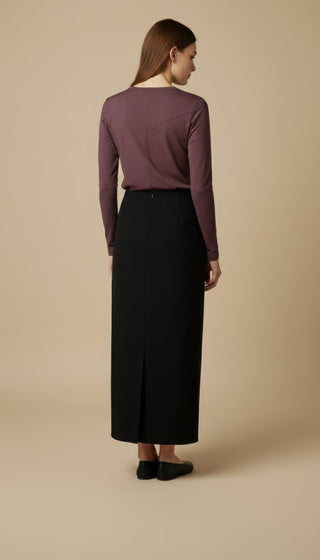 Maglia - Maglia m/l girocollo stretch - Bordeaux - VEVI