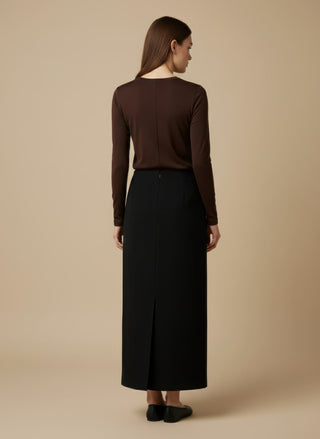 Maglia - Maglia m/l girocollo stretch - Bordeaux - VEVI