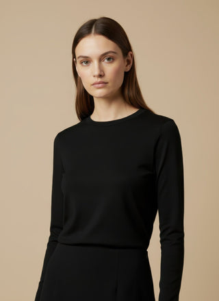 Maglia - Maglia m/l girocollo stretch - Bordeaux - VEVI