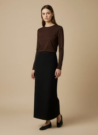 Maglia - Maglia m/l girocollo stretch - Bordeaux - VEVI