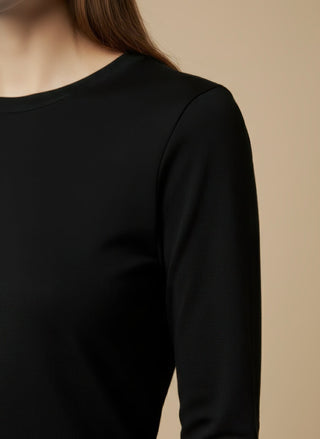 Maglia - Maglia m/l girocollo stretch - Bordeaux - VEVI