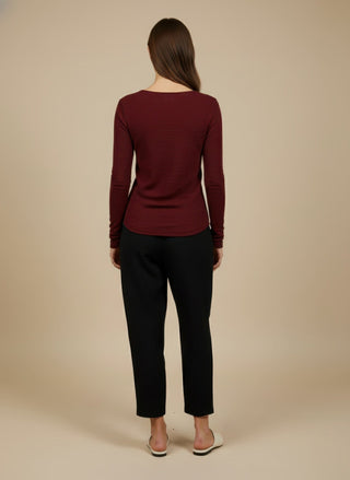 Maglia - Maglia m/l girocollo viscosa - Bordeaux - VEVI