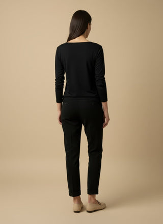 Maglia - Maglia m/l girocollo viscosa - Nero - VEVI