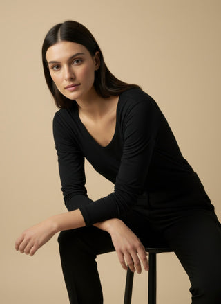 Maglia - Maglia m/l girocollo viscosa - Panna - VEVI