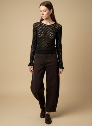 Maglia - Maglia m/l pizzo girocollo - Burro - VEVI