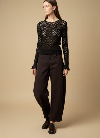 Maglia - Maglia m/l pizzo girocollo - Burro - VEVI