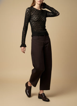 Maglia - Maglia m/l pizzo girocollo - Burro - VEVI