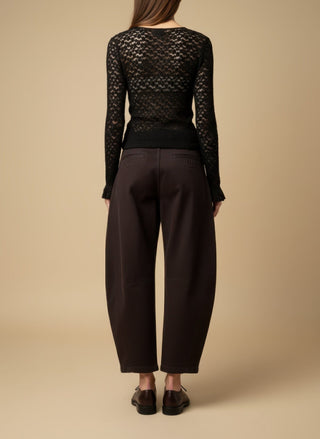 Maglia - Maglia m/l pizzo girocollo - Moro - VEVI