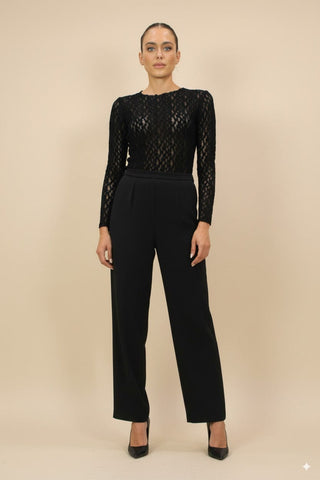 Maglia - Maglia m/l pizzo girocollo - Nero - vevi.it