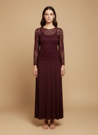 Maglia - Maglia m/l pizzo girocollo - Nero - vevi.it