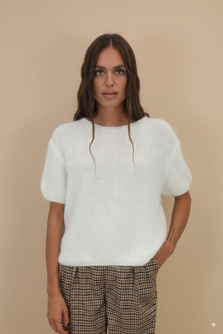 Maglia - Maglia m/m 30% mohair - Bianco - vevi.it