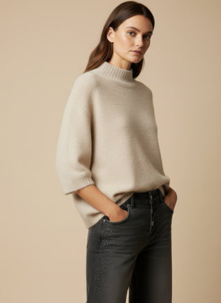 Maglia - Maglia m/m collo alto - Burro - VEVI