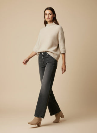 Maglia - Maglia m/m collo alto - Burro - VEVI