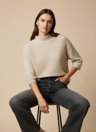 Maglia - Maglia m/m collo alto - Burro - VEVI