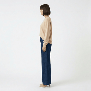 Maglia - Maglia over girocollo viscosa DME9218 - Beige - VEVI