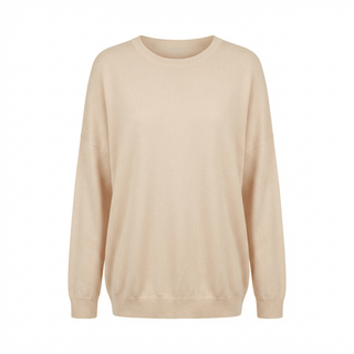Maglia - Maglia over girocollo viscosa DME9218 - Beige - VEVI