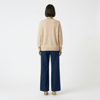 Maglia - Maglia over girocollo viscosa DME9218 - Beige - VEVI